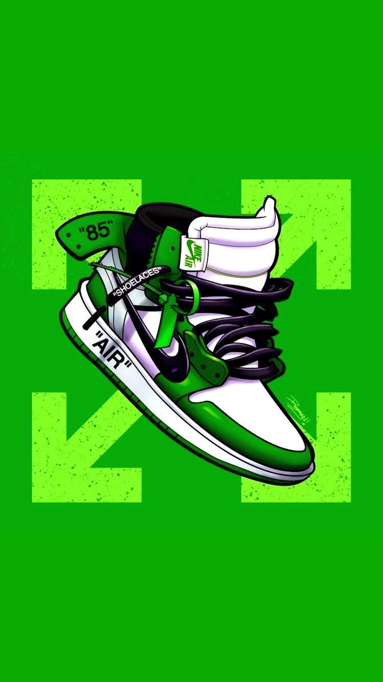 Jordan 1 high off white green wallpaper for mobiles and desktops - Shoes