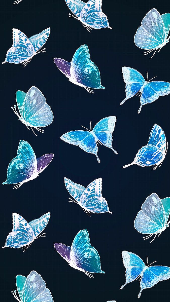 A pattern of blue and white butterflies - Butterfly