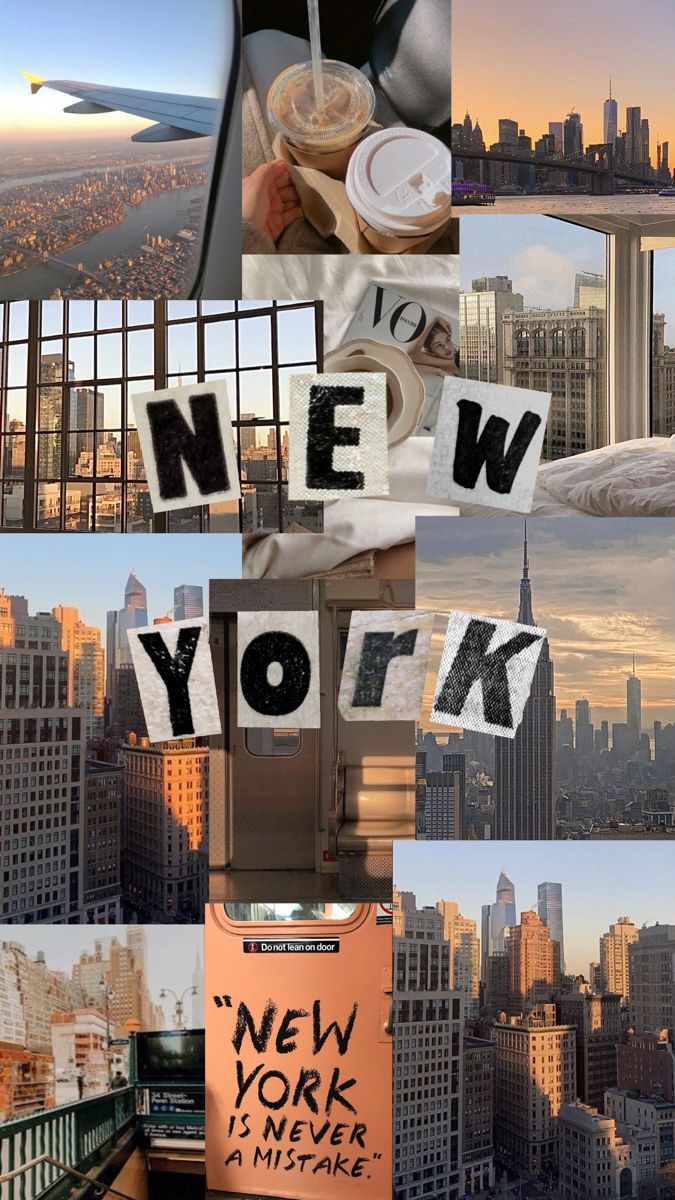 A collage of pictures with the words new york - New York