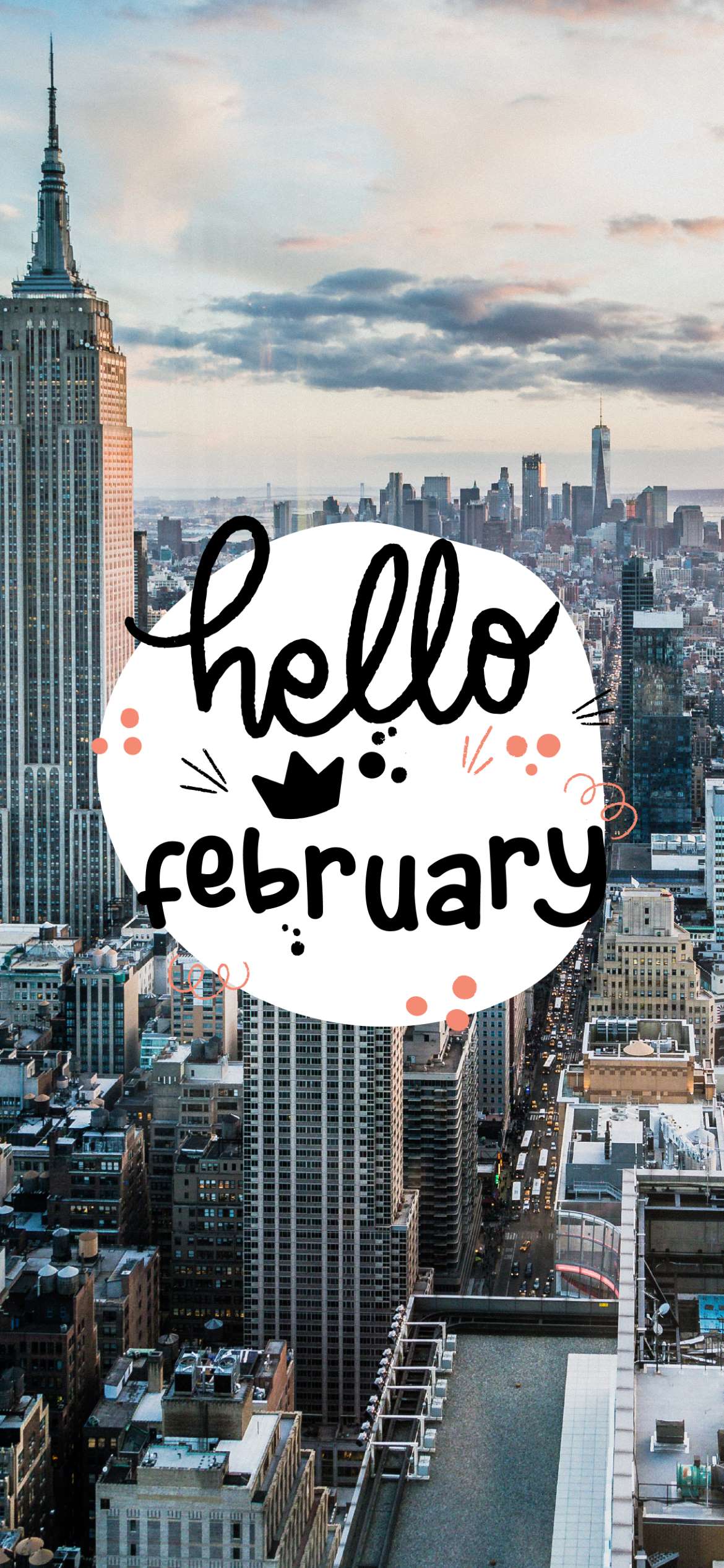 A city with the word hello february on it - Architecture