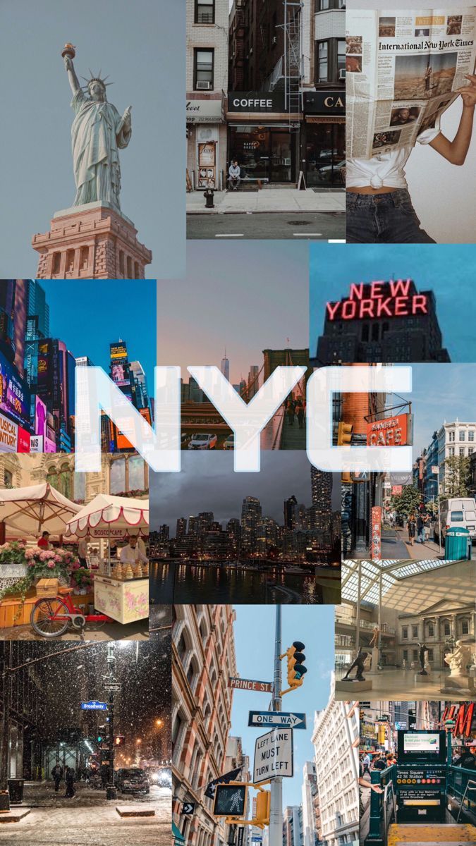 A collage of pictures with the word nyc - New York