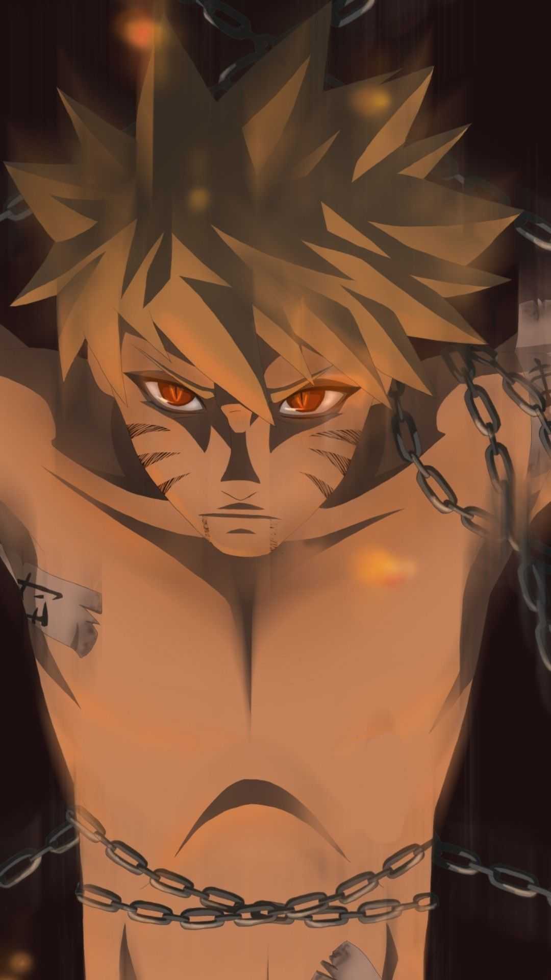 A man with chains around his neck and eyes - Naruto