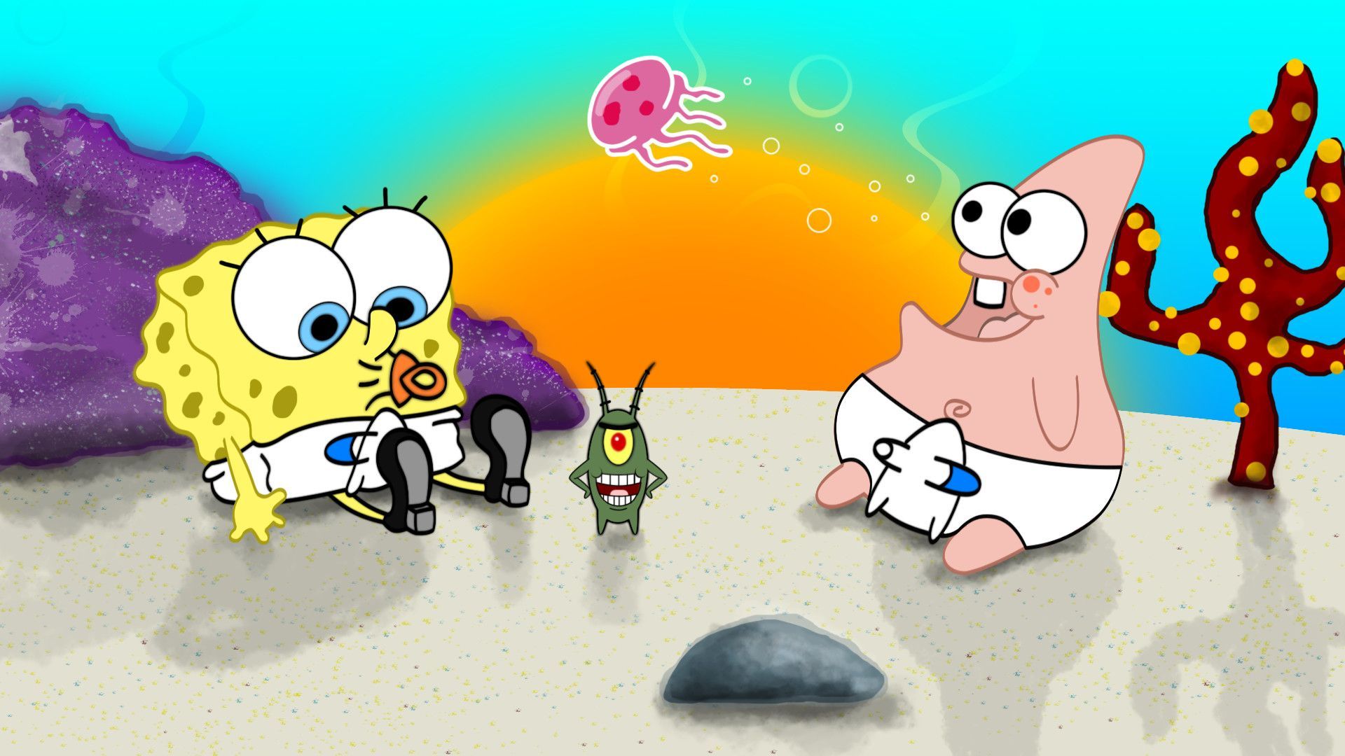A cartoon of two sponge bob characters - SpongeBob