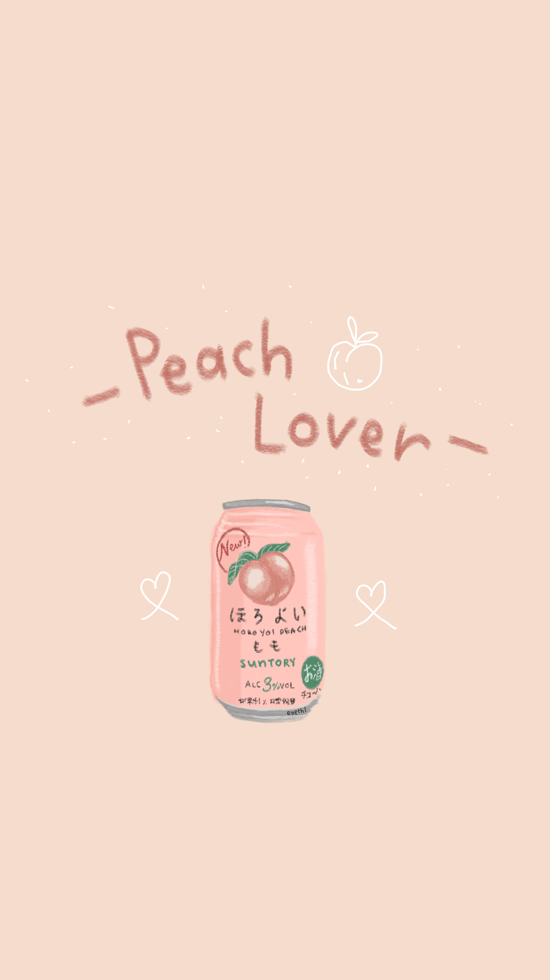 A can of peach lover with hearts on it - Peach