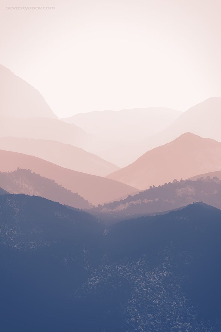 IPhone wallpaper of a beautiful mountain range in the fog. - Mountain