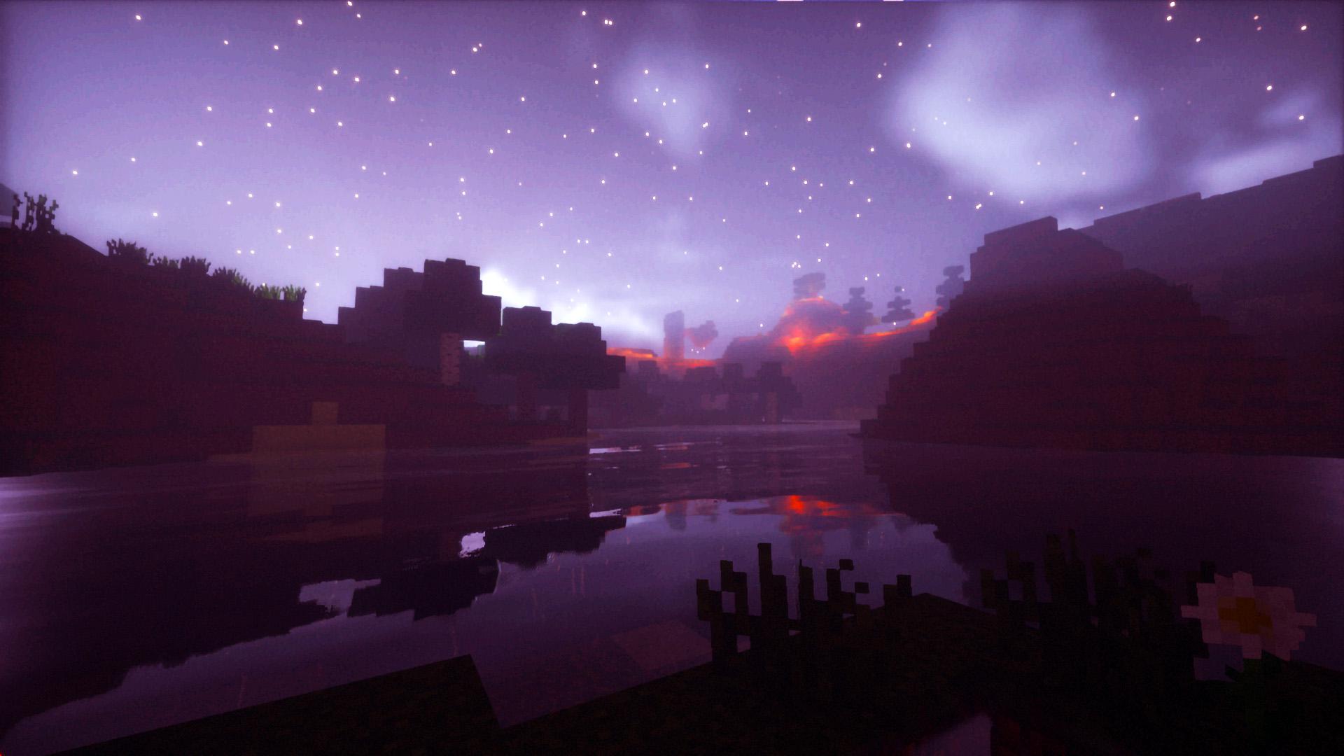 A picture of the sky and water - Minecraft