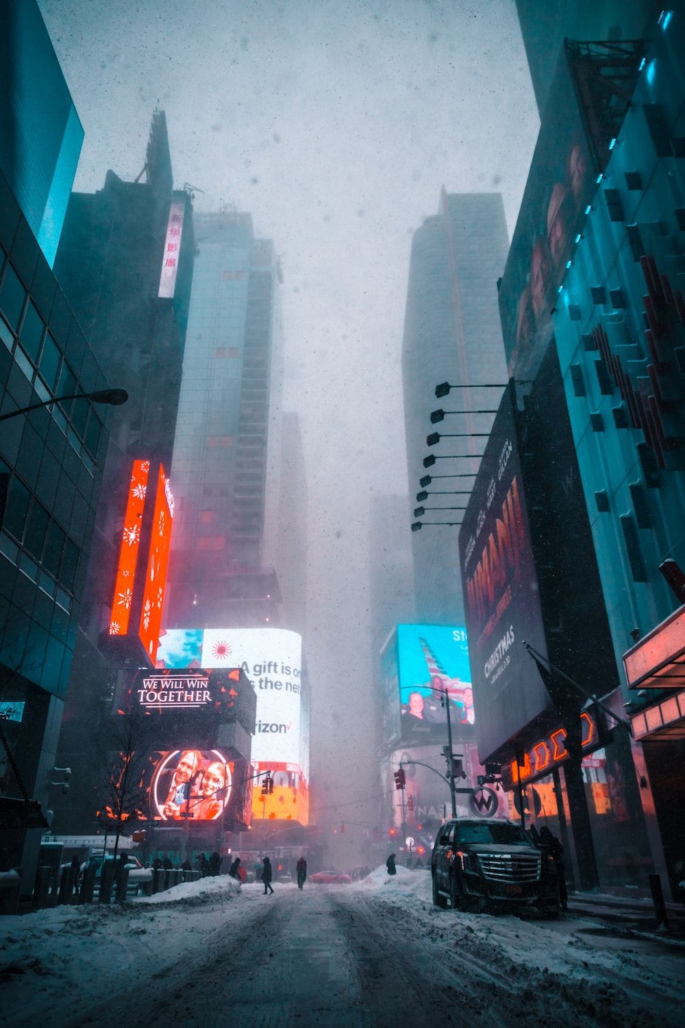 A city street is covered in snow - New York