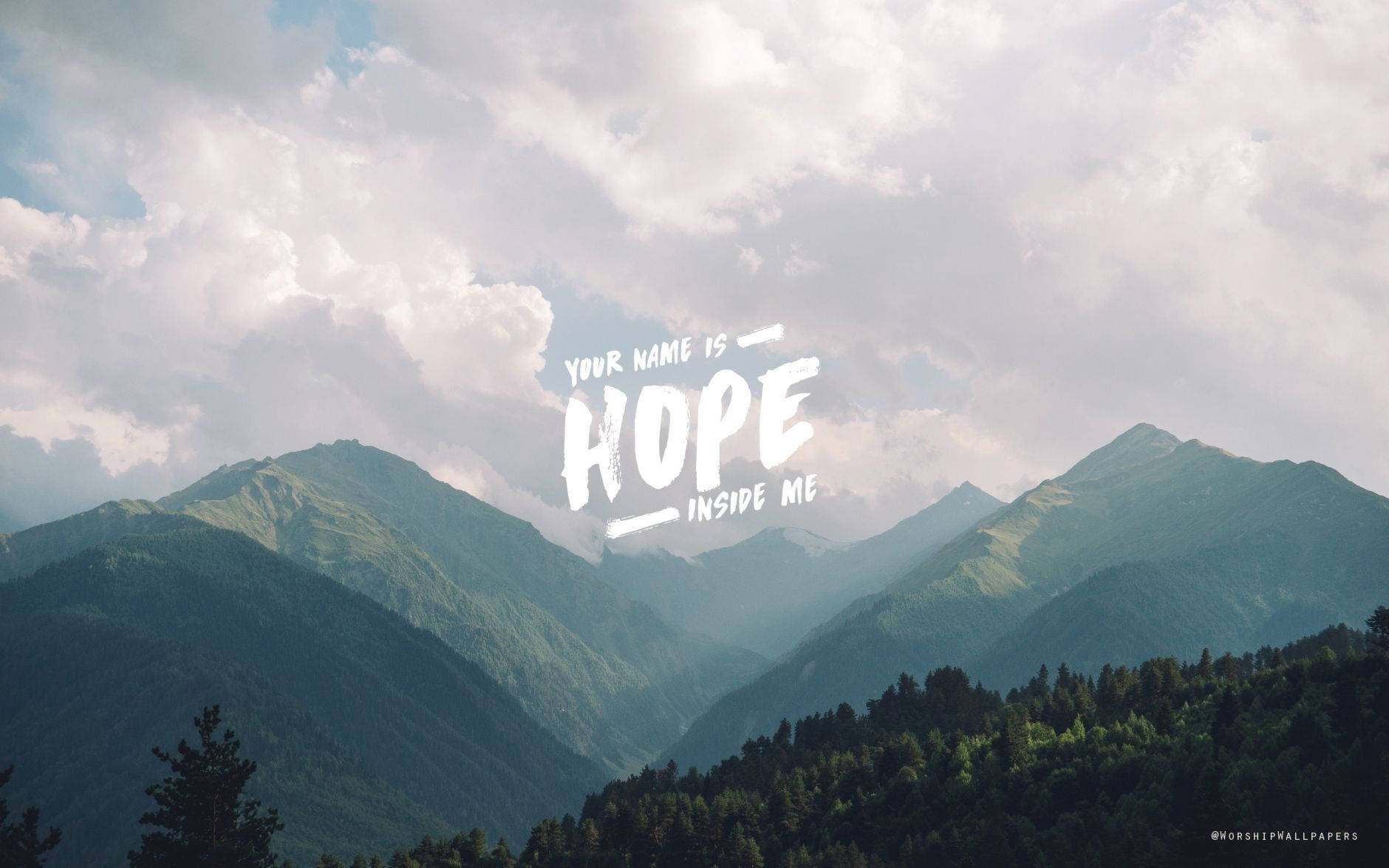 Download Hope Mountain Aesthetic Laptop Wallpaper