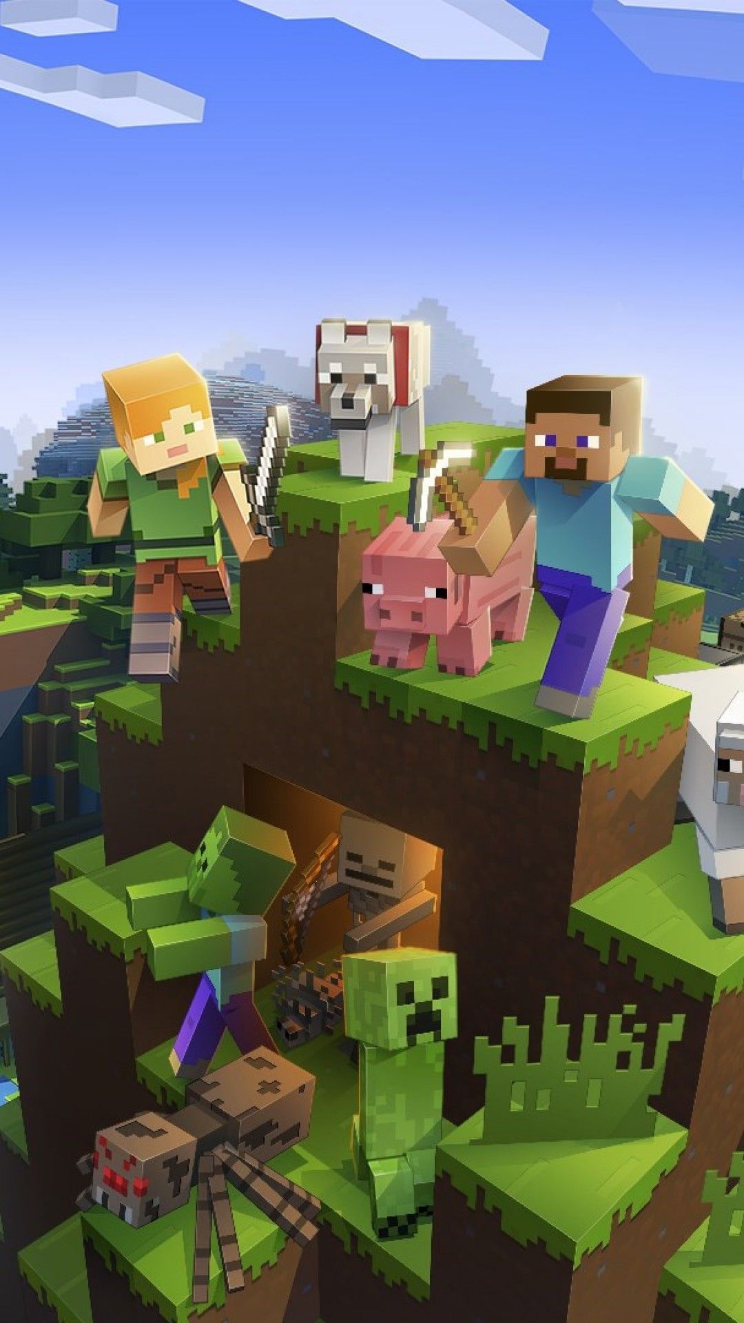Minecraft game with many different characters - Minecraft