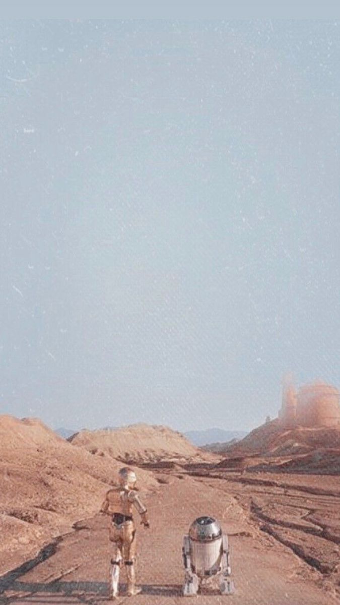 IPhone wallpaper of C3PO and R2D2 walking in the desert from Star Wars - Star Wars