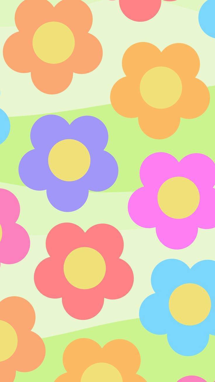 A pattern of flowers in different colors - Bright