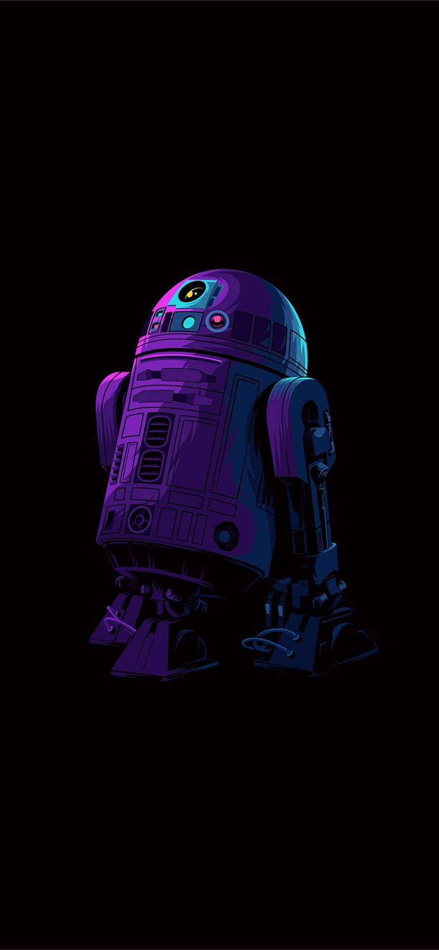 Download Cool IPhone 11 Star Wars R2 D2 Neon Aesthetic Wallpaper