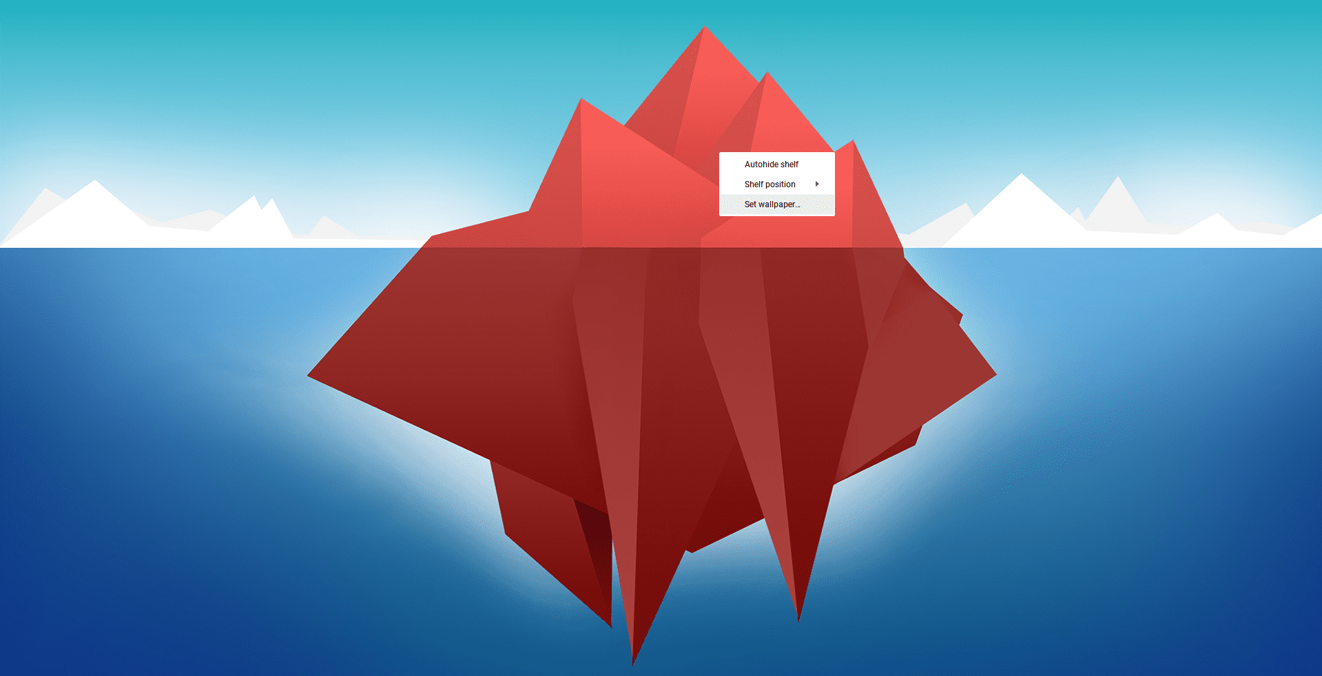 An iceberg with a portion labeled 
