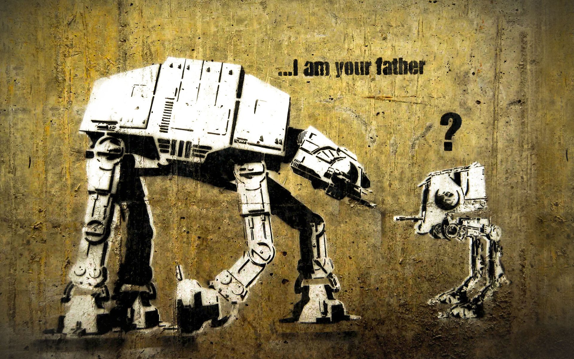 A picture of an at-at and another robot - Star Wars