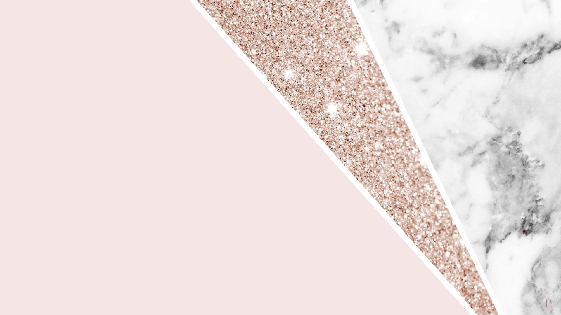 Pink marble wallpaper with gold glitter - Chromebook, rose gold