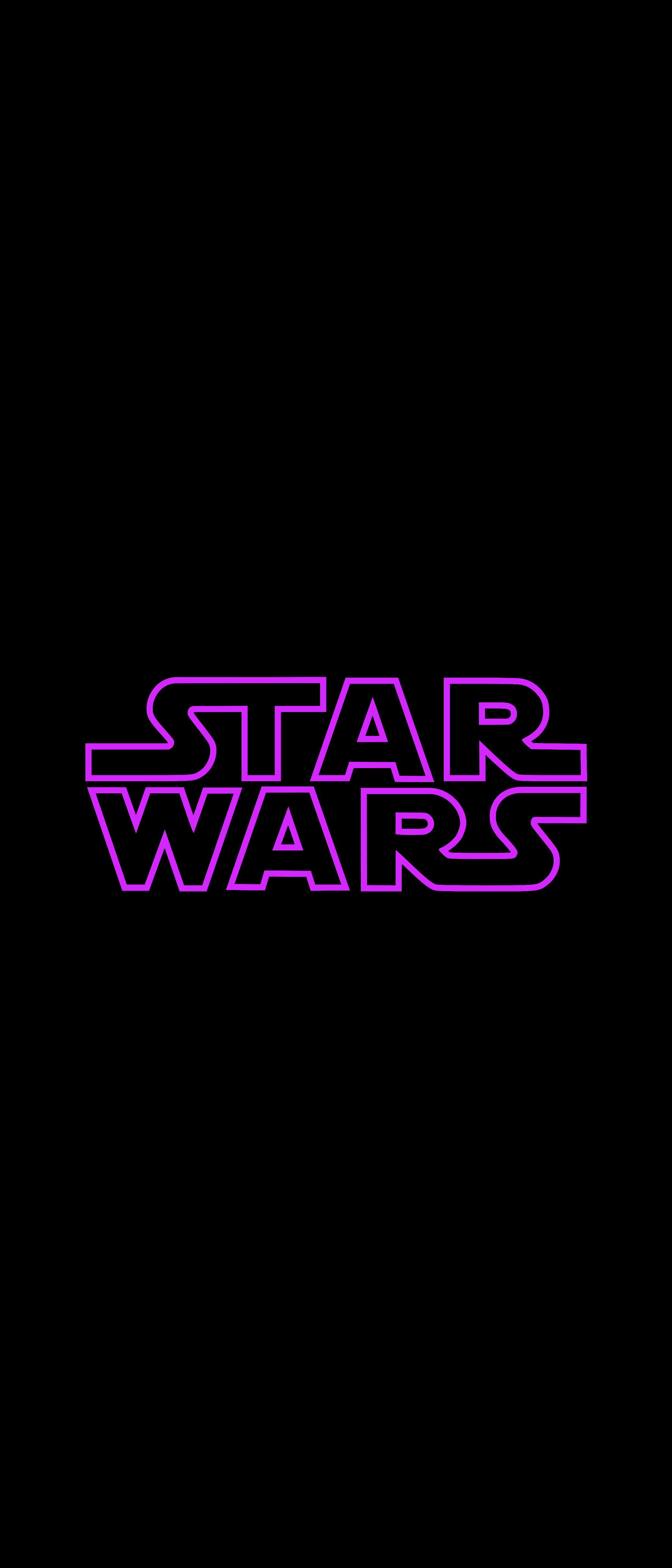 The star wars logo in purple against a black background - Star Wars