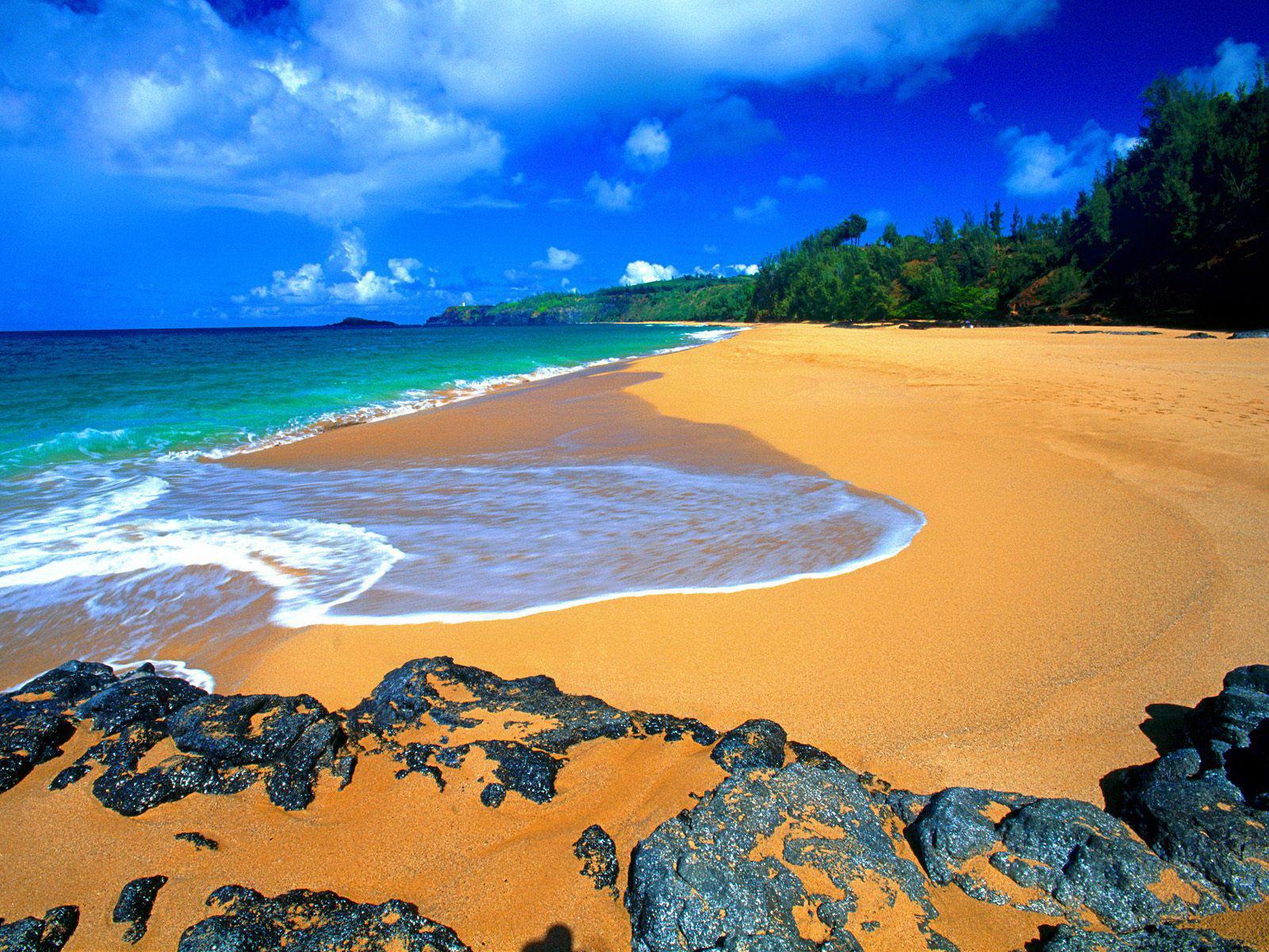 A beach with a rocky area - Hawaii