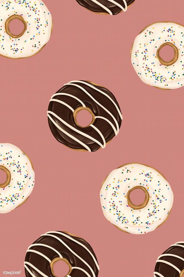 A pattern of donuts with sprinkles on them - Foodie, food