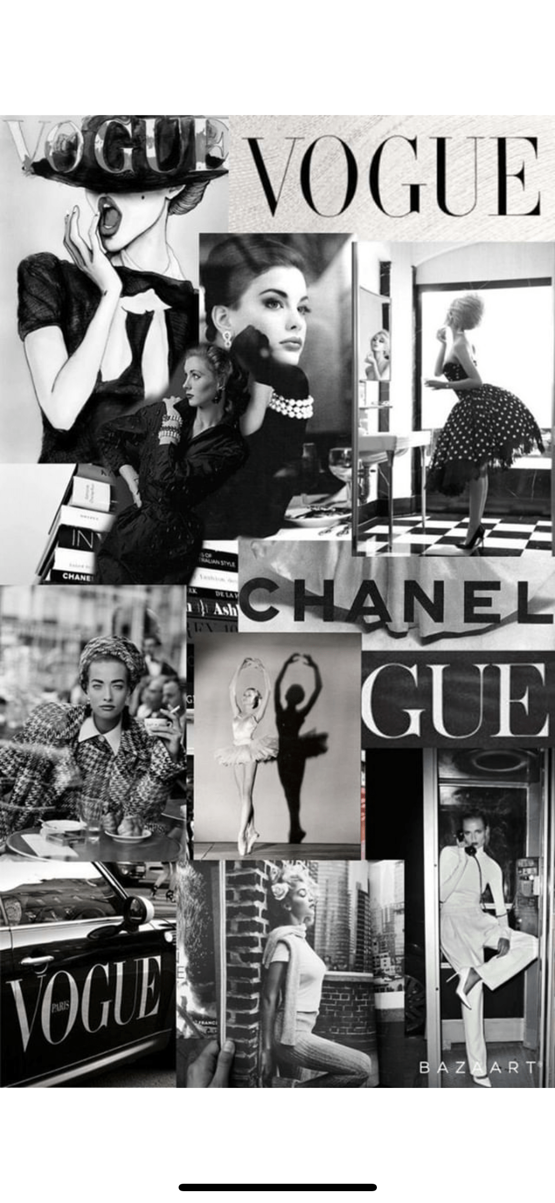 Bakgrunner. Vogue wallpaper, Collage background, Aesthetic collage