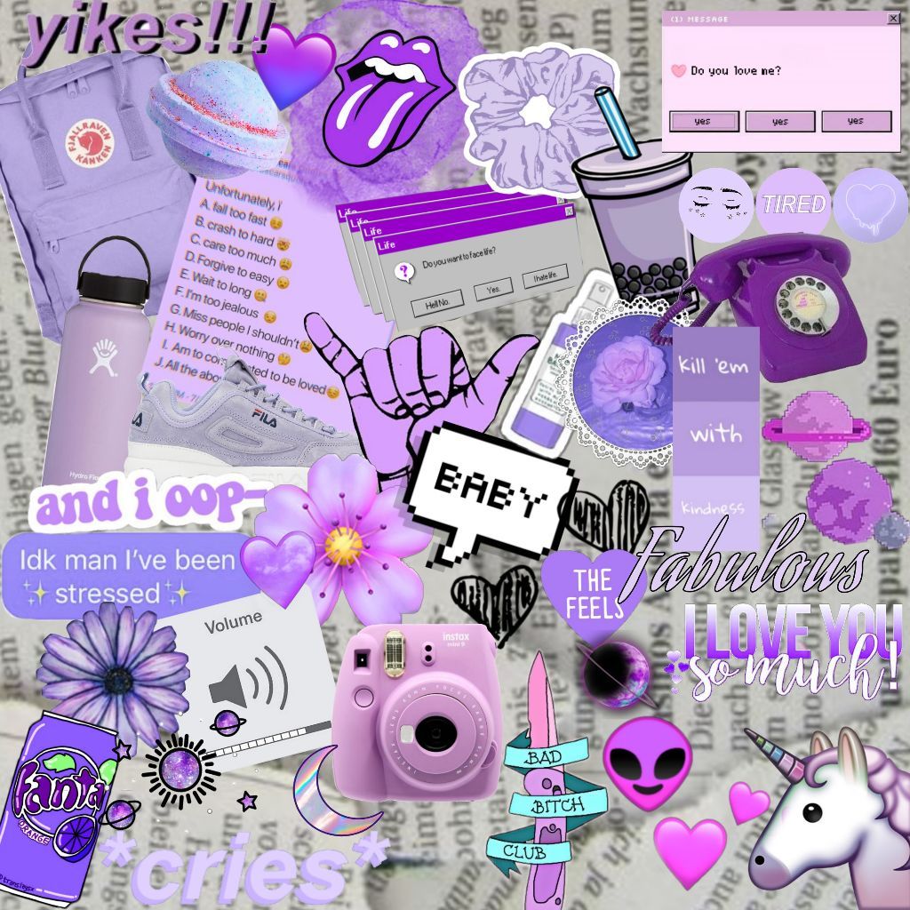 #aesthetic #purple #collage - VSCO
