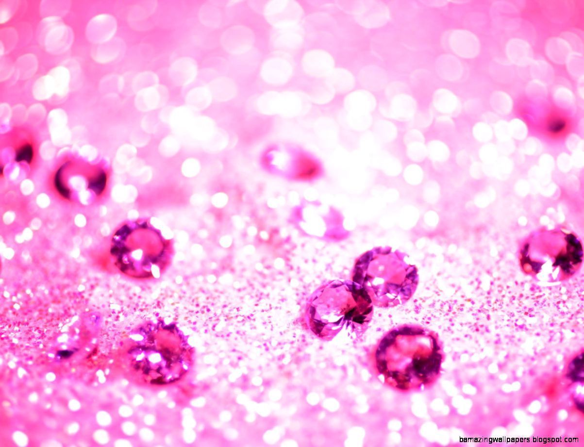 A pink background with diamonds and bokeh - Diamond, bubbles