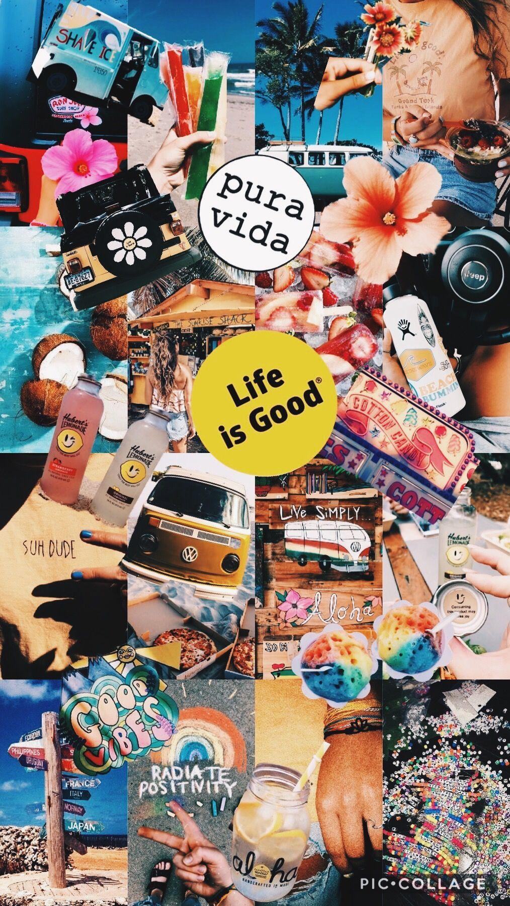 A collage of pictures with the words life is good - VSCO
