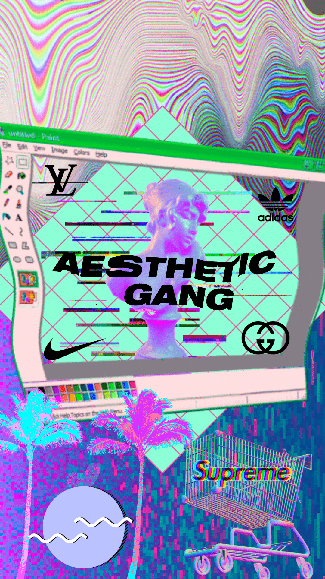 Aesthetic Gang Wallpaper I Made For My Phone - Vaporwave