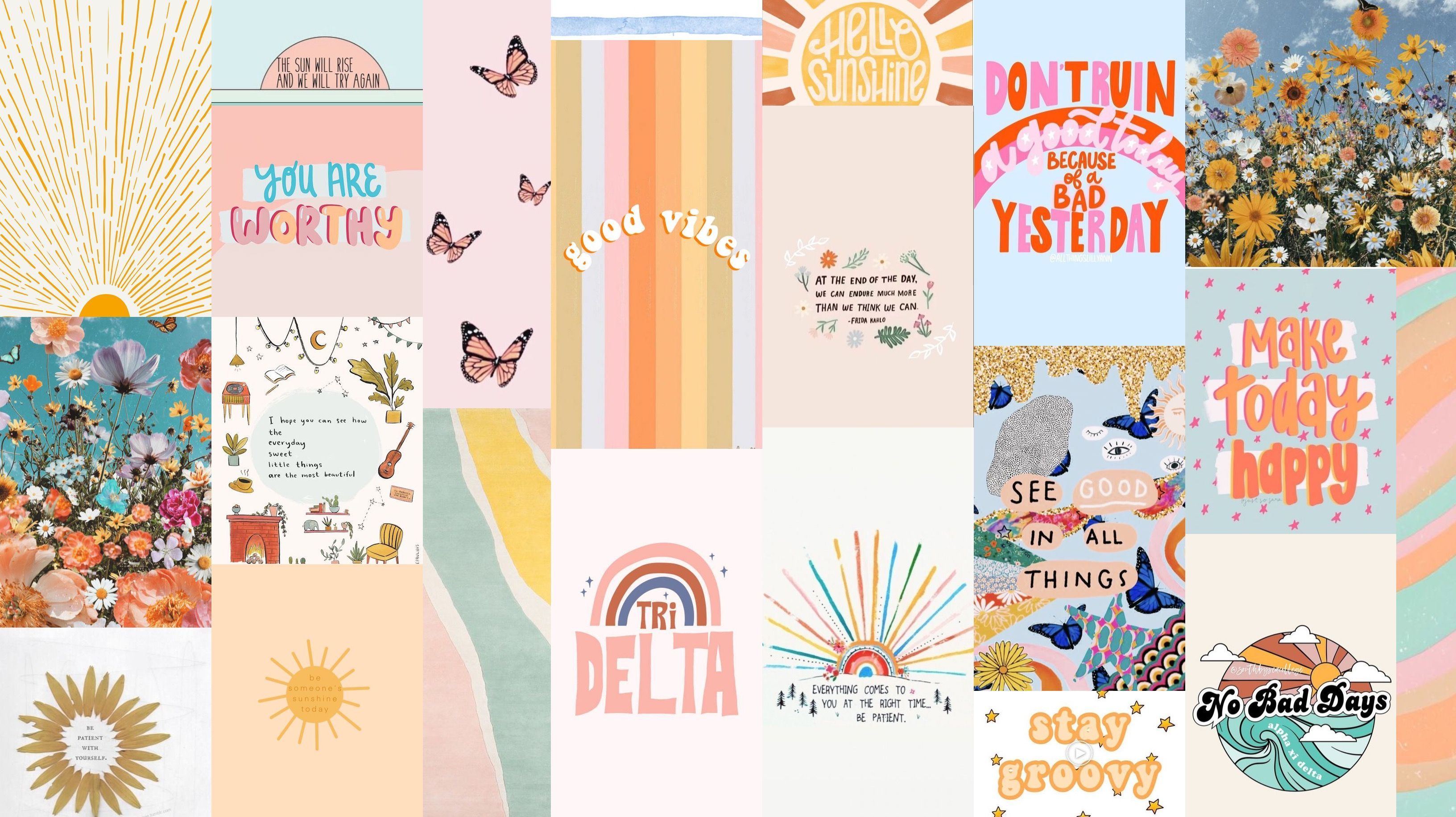 wallpaper #lockscreen #desktop #blue #ocean #collage #vsco #tridelta #spring #vibes #pink. Wallpaper notebook, Cute desktop wallpaper, iPhone wallpaper vsco
