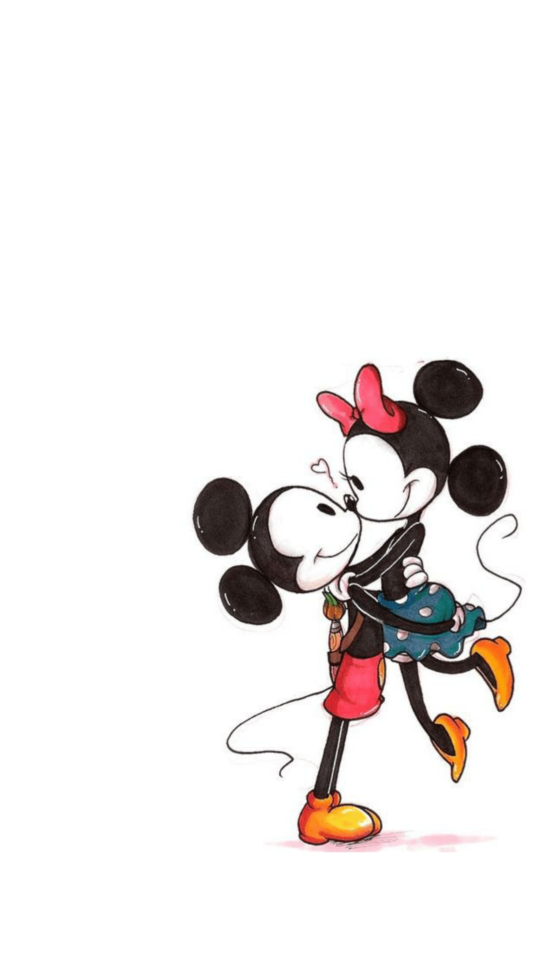 Mickey Mouse and Minnie Mouse kissing - Mickey Mouse