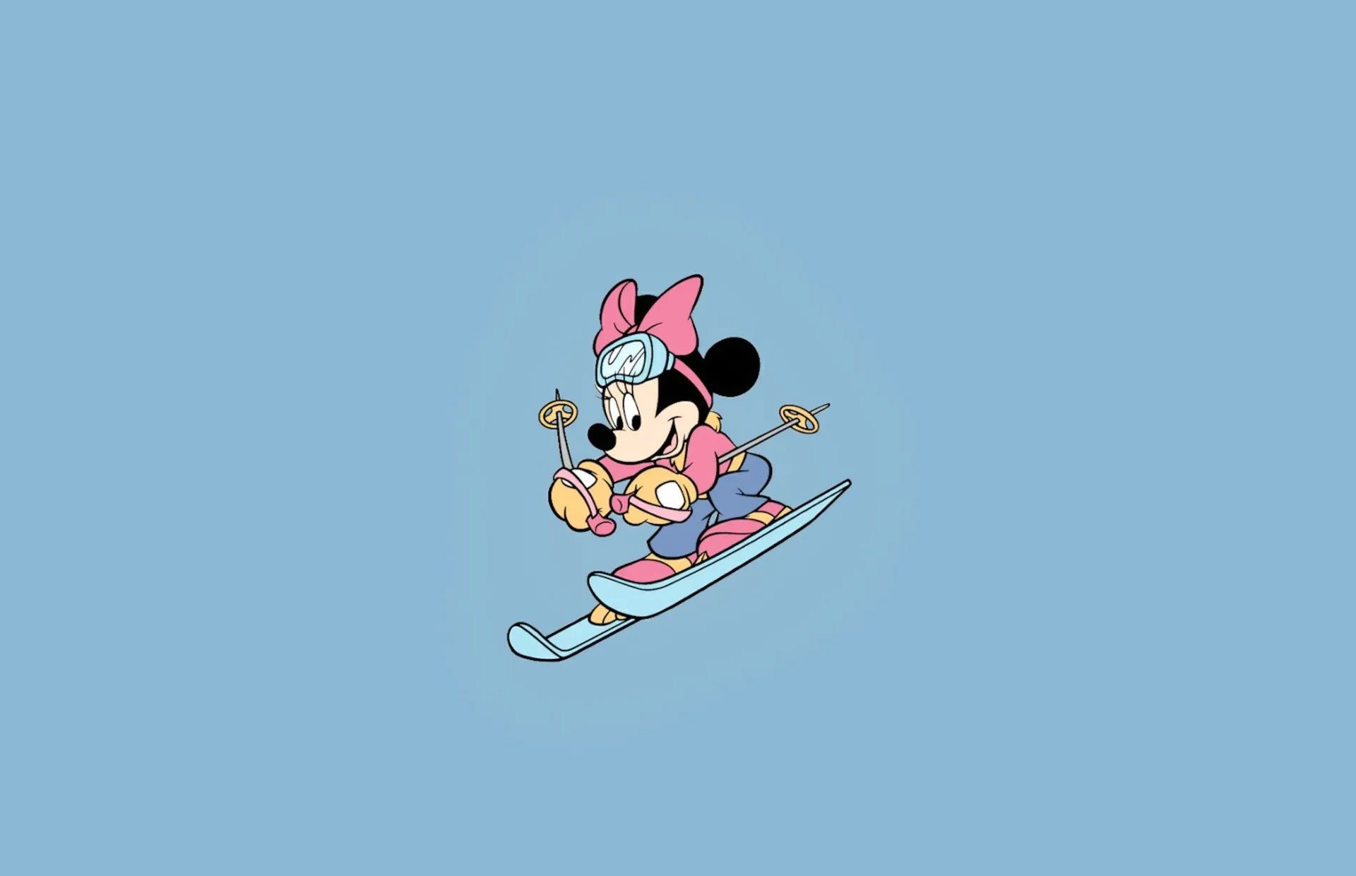 Mickey Mouse skiing in the air - Mickey Mouse
