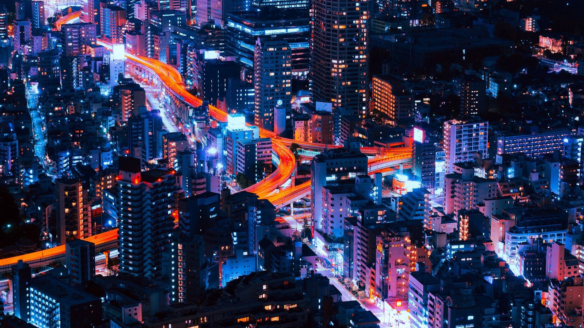 The lights of a city at night - Tokyo