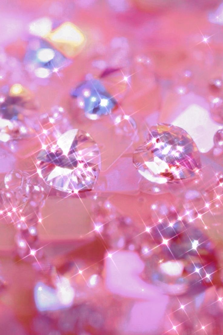 A close up of some pink and white glitter - Diamond