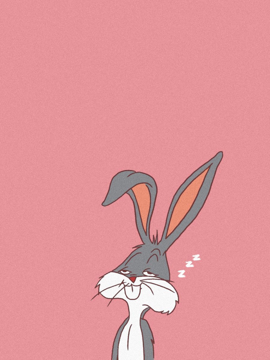 Bugs bunny sleeping on a pink background - Looney Tunes, Bugs Bunny