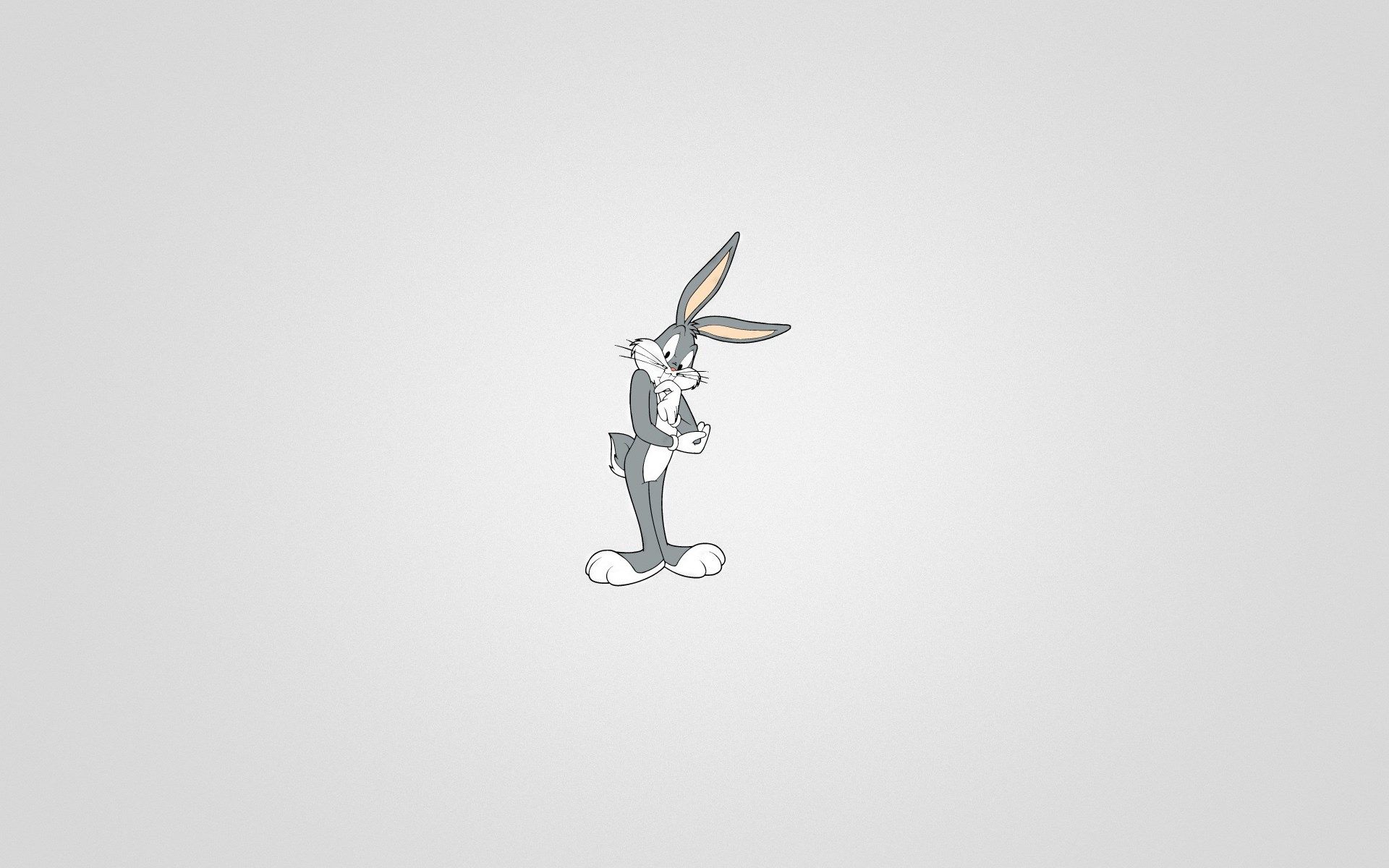 Bugs bunny, grey background, white background, standing, one hand on the hips - Looney Tunes, Bugs Bunny