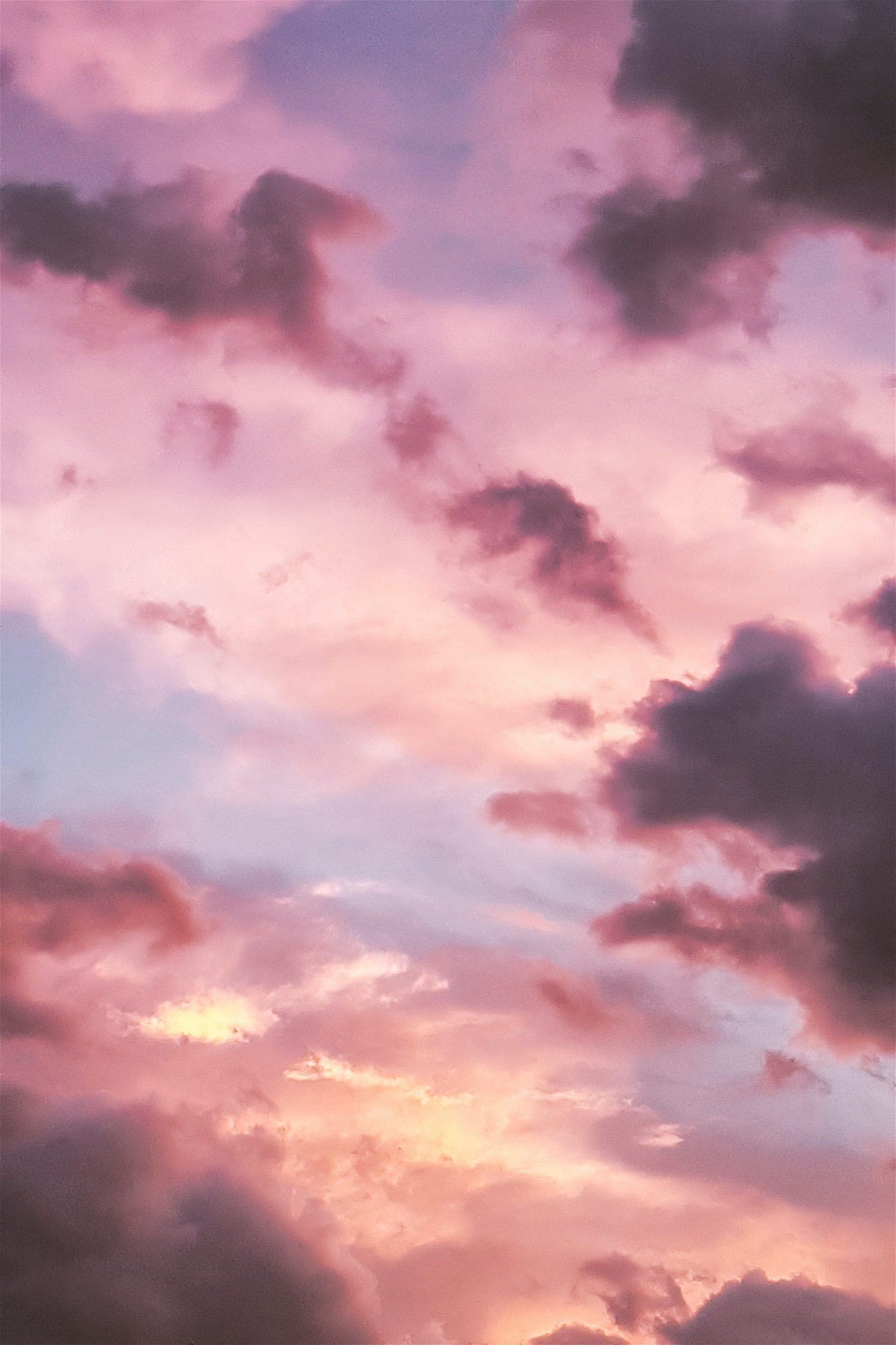 A person is flying in the sky - Pink phone, vaporwave, vintage clouds, pink, cloud, beautiful, hot pink, cute pink, light pink, bling, sunlight