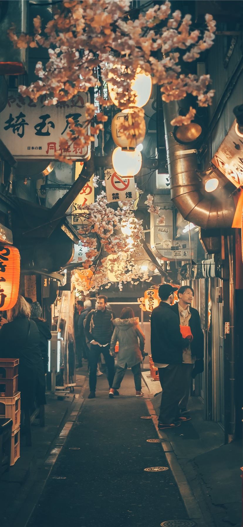 A night scene of a narrow alleyway in Tokyo, Japan - Tokyo, Japan