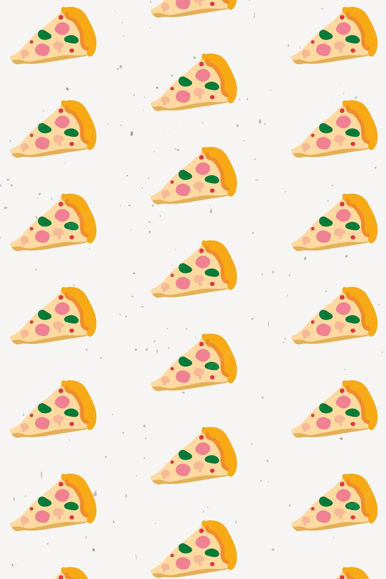 IPhone wallpaper of a pattern of different types of pizza - Pizza