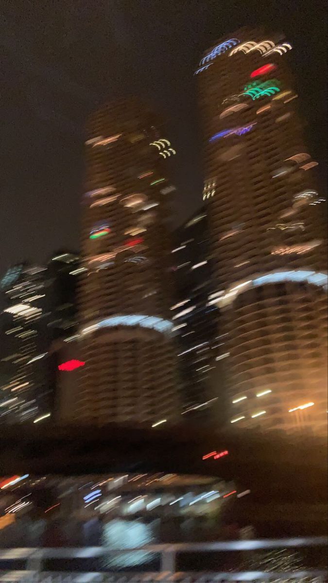 A blurry image of city lights at night - Blurry