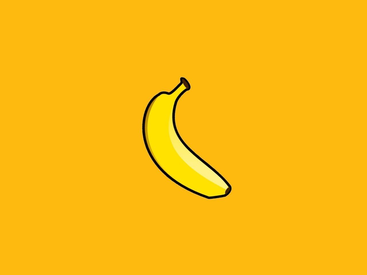 A banana on an orange background - Banana