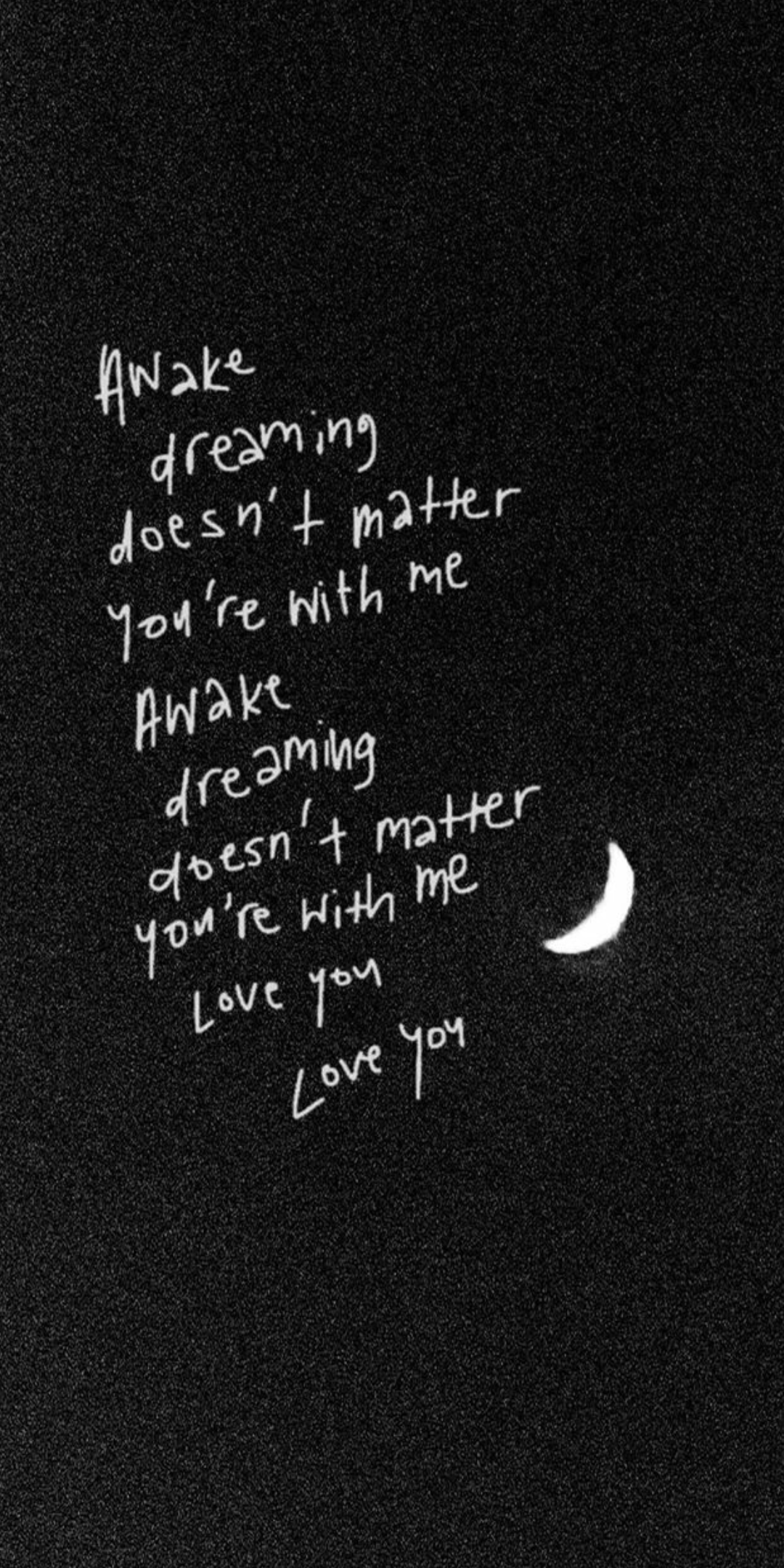 A black and white photo of a moon with the words 