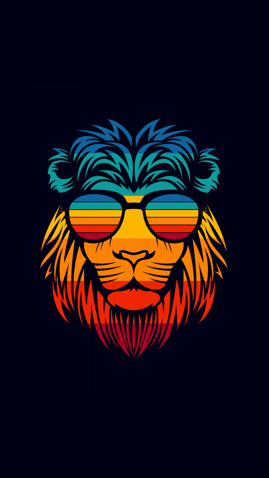 A lion with sunglasses on its face - Lion