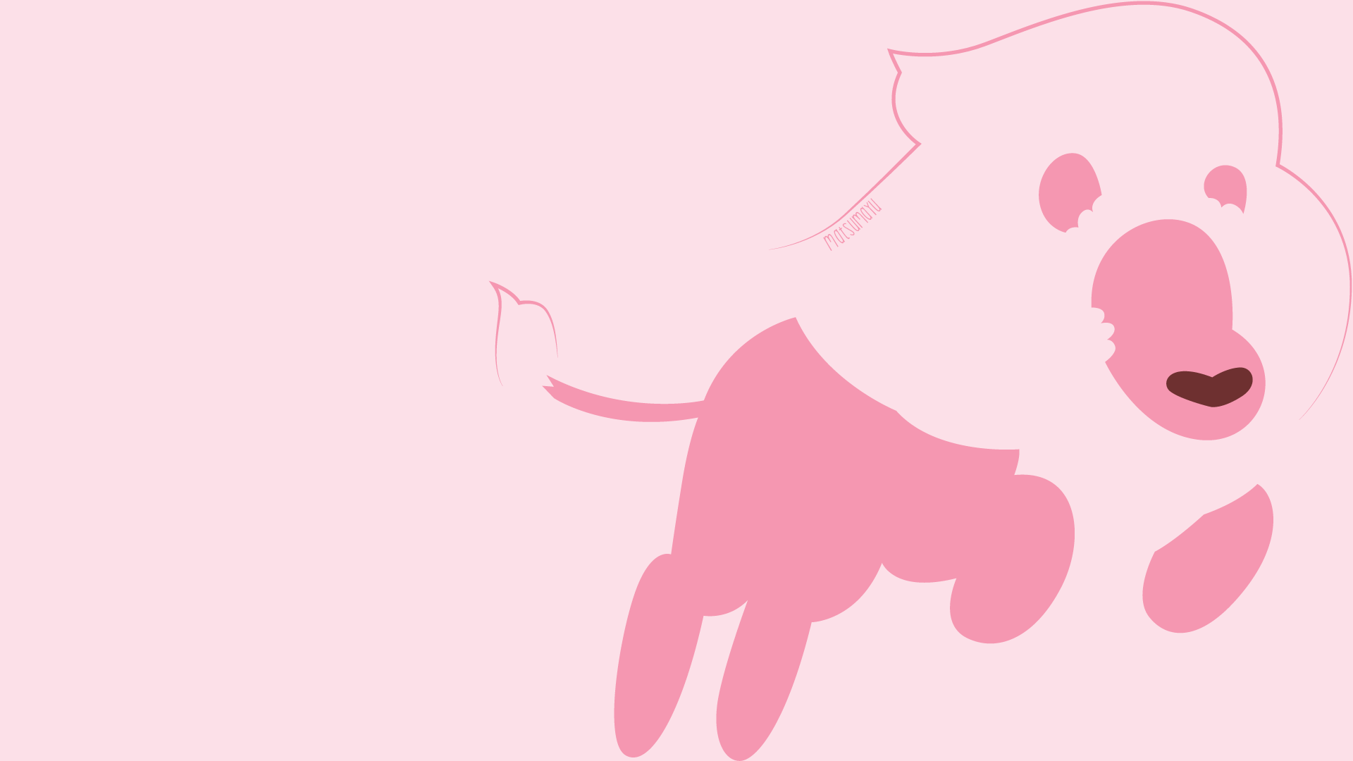 Steven Universe Pink Lion Minimalist Wallpaper by ... - Lion