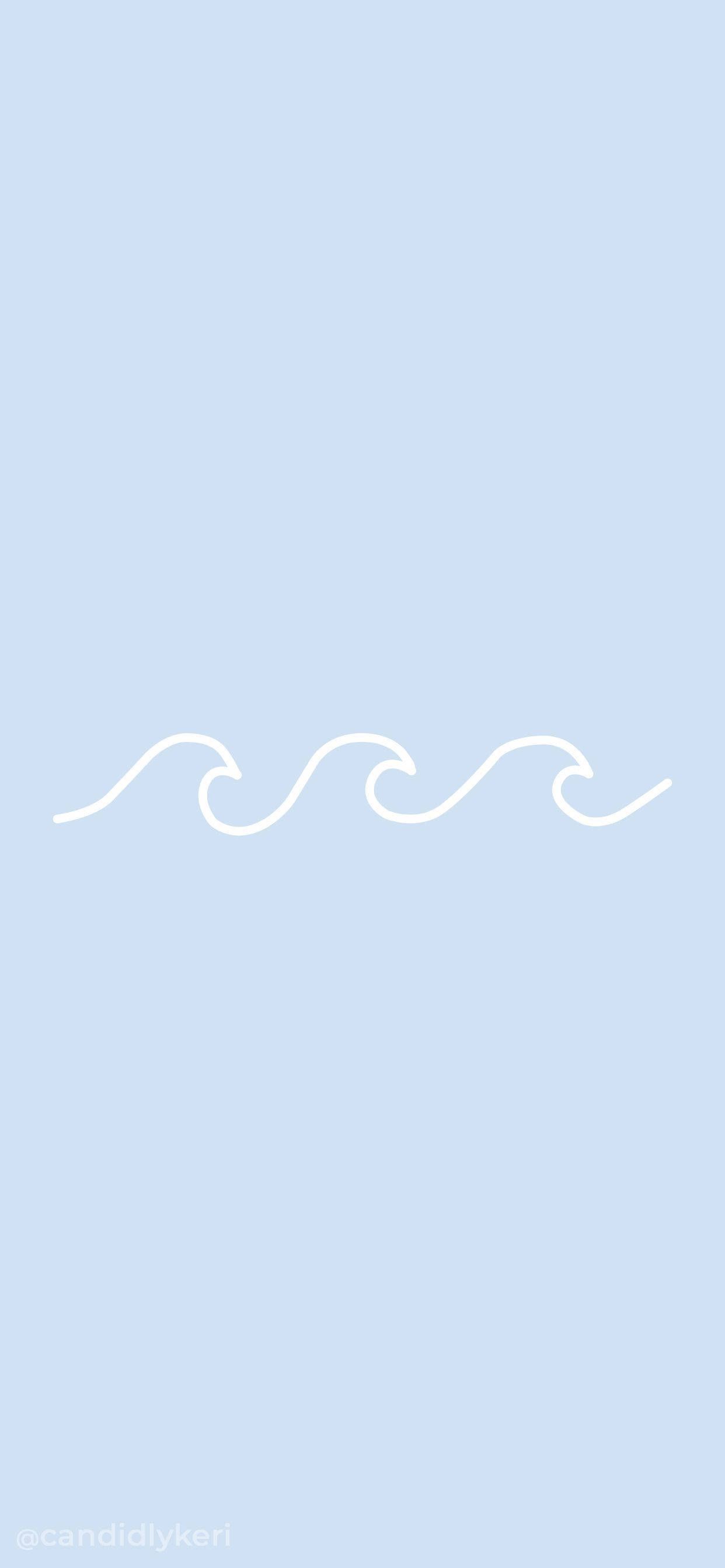 A white wave on top of blue background - Pastel minimalist