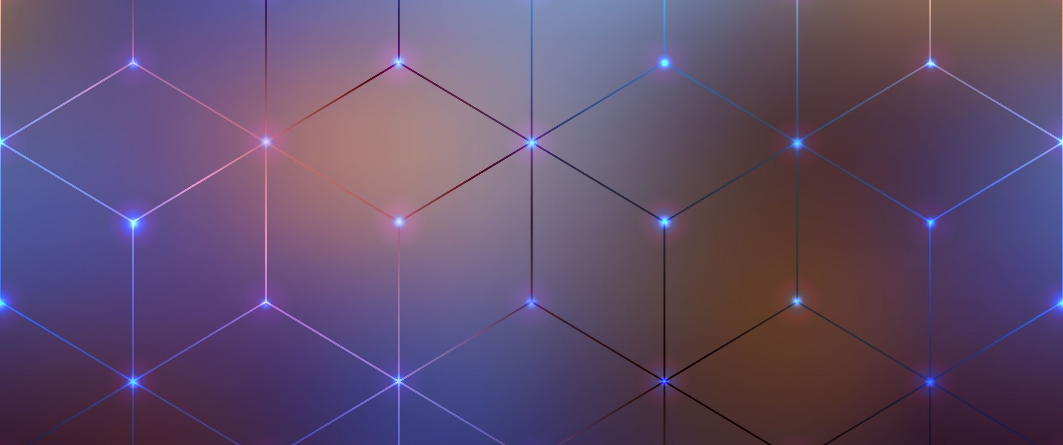 A purple and blue abstract background with glowing lines - Blurry