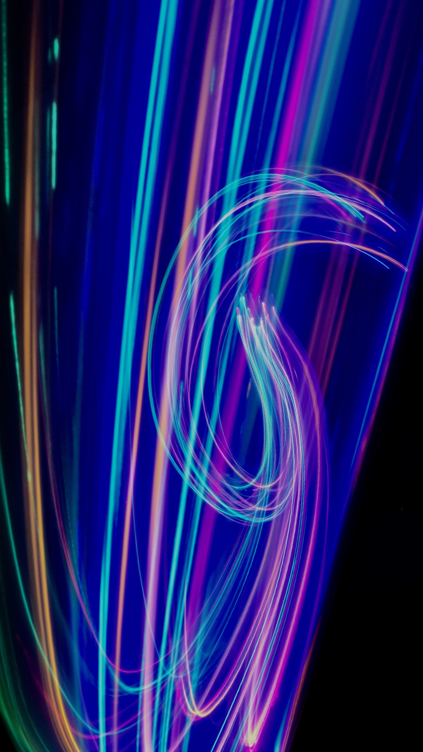 A colorful image of light in the dark - Neon blue