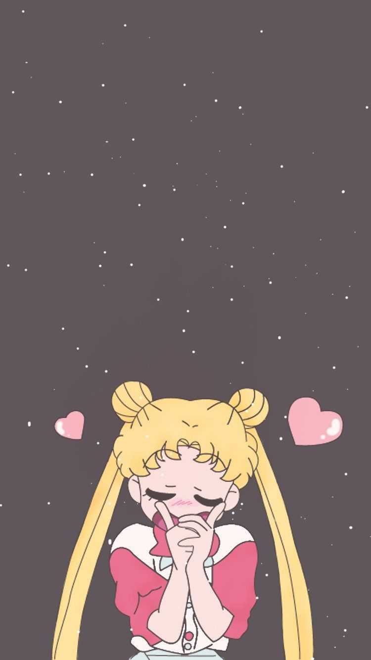 The image of a cartoon girl with hearts - Sailor Moon