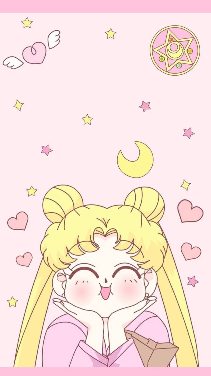 A cute anime girl with hearts and stars - Sailor Moon