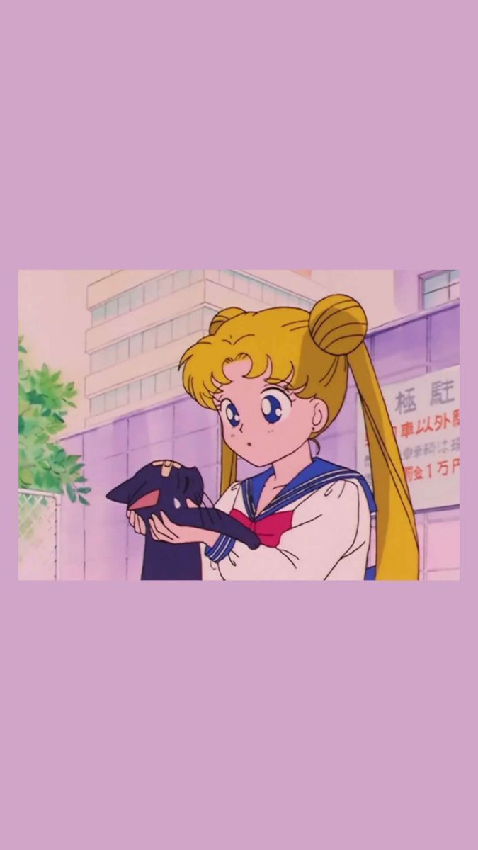 Sailor moon with her cat - Sailor Moon