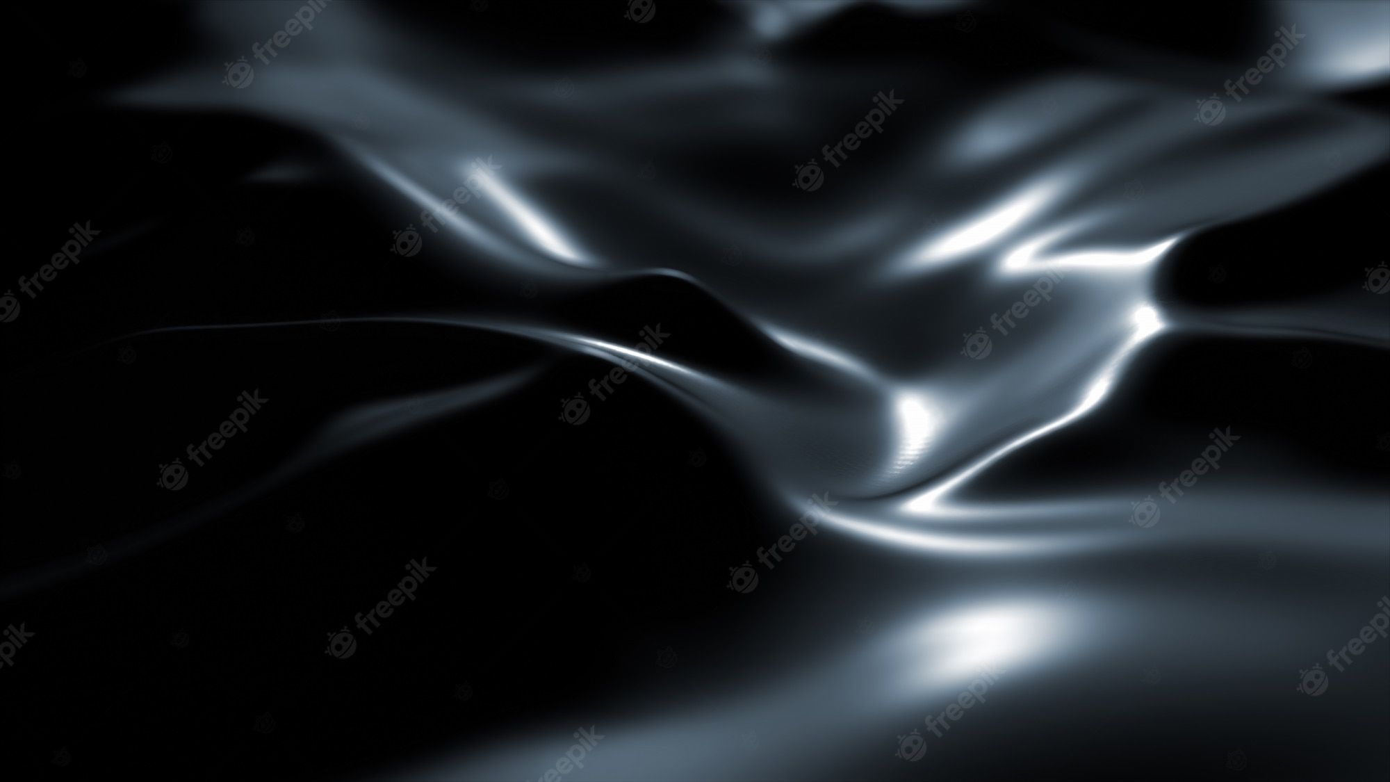 A computer generated image of a rippling black liquid - Blurry