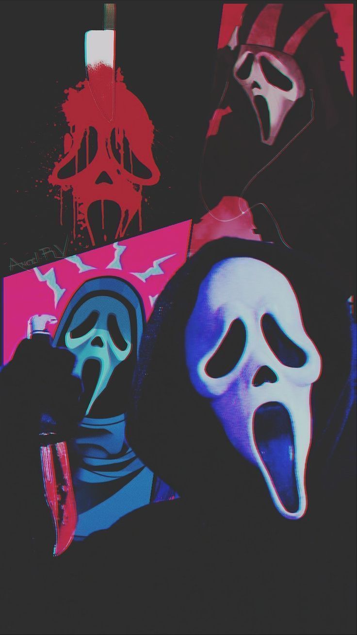 A group of people dressed up as ghosts - Horror, Ghostface
